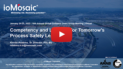 Competency and Learning for Tomorrow's Process Safety Leaders Competency and Learning for Tomorrow's Process Safety Leaders